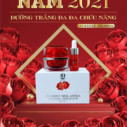 Combo Lựu Đỏ Kem Nám Melasma Và Serum Giảm Nám MD Beauty chính hãng