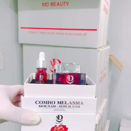 Combo Lựu Đỏ Kem Nám Melasma Và Serum Giảm Nám MD Beauty chính hãng