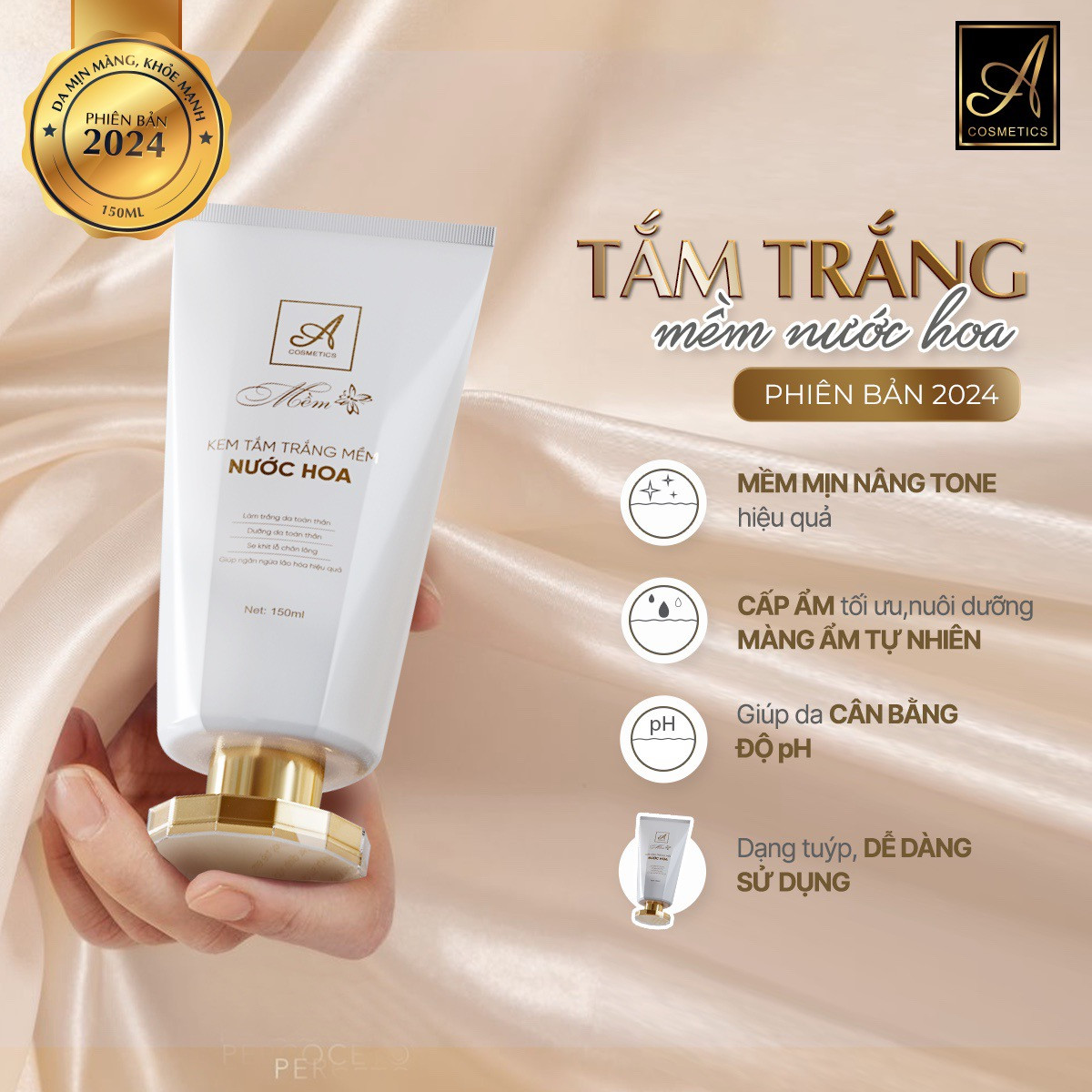 Kem tắm trắng Mềm Nước hoa – Dòng mỹ phẩm giúp cho làn da trắng sáng