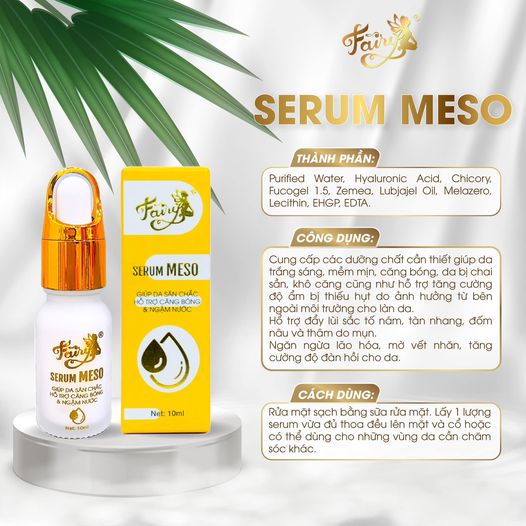 Serum Meso Fairy dưỡng trắng, dưỡng ẩm căng bóng chuyên dành cho da khô 10ml