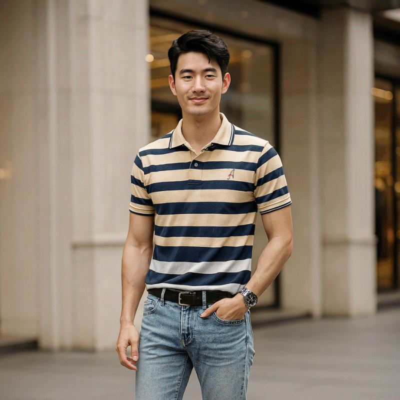 Nguồn sỉ áo cổ bẻ sọc ngang thêu chữ A( giá mới) Nguồn sỉ áo cổ bẻ sọc ngang thêu chữ A( giá mới)