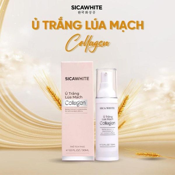   Kem Ủ Trắng Lúa Mạch Collagen Sica White Hổ trợ giảm nám, giảm thâm, giảm tàn nhang, làm đều màu da Dưỡng da trắng hồng mịn màn Kiểu soát lổ chân lông, kiềm dầu Chậm lão hoá Tạo lớp nền mỏng nhẹ tự nhiên siêu mịn, nâng tone và chống nắng Khu vực xuất xứ: Việt Nam 