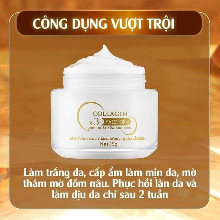 Kem Face Collagen X3 Ban Đêm hộp 15g MP Đông Anh Nguyễn Huỳnh Như