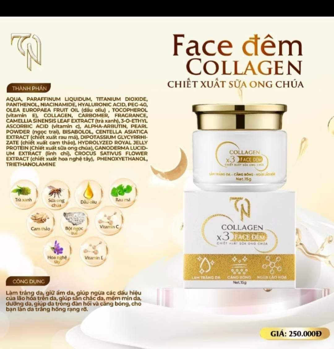 Kem Face Collagen X3 Ban Đêm hộp 15g MP Đông Anh Nguyễn Huỳnh Như