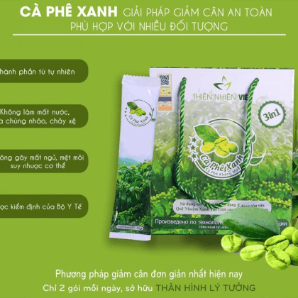 Cà Phê Xanh Thiên Nhiên Việt Hộp Lớn 30 Gói tặng kèm 1 bịt 5 gói số lượng có hạn