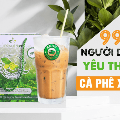 Cà Phê Xanh Thiên Nhiên Việt Hộp Lớn 30 Gói tặng kèm 1 bịt 5 gói số lượng có hạn