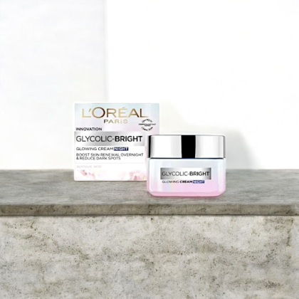 Kem Dưỡng Da Hỗ Trợ Mờ Thâm Nám Ban Đêm L'Oreal Glycolic Bright Glowing Cream Night 50m