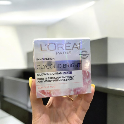 Kem Dưỡng Da Hỗ Trợ Mờ Thâm Nám Ban Đêm L'Oreal Glycolic Bright Glowing Cream Night 50m