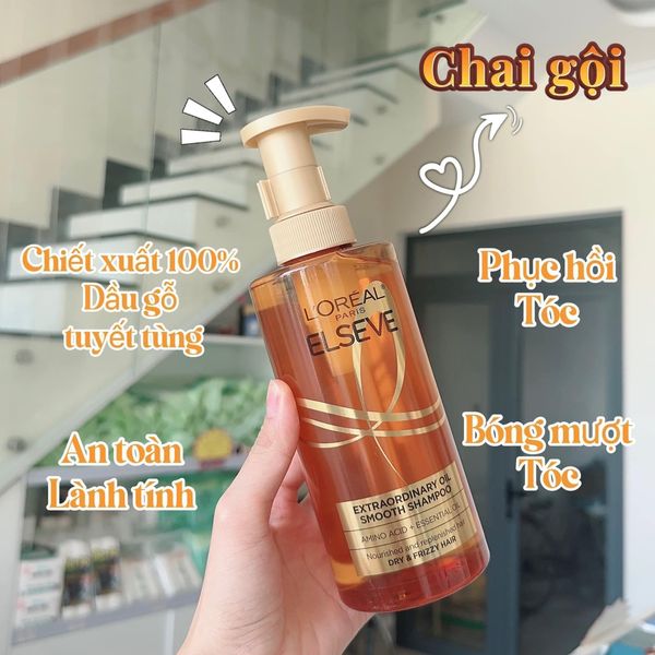 Dầu Gội Dưỡng Tóc Suôn Mượt Cao Cấp L'oreal Extraordinary Oil Smooth Silicone Free Shampoo 440ml