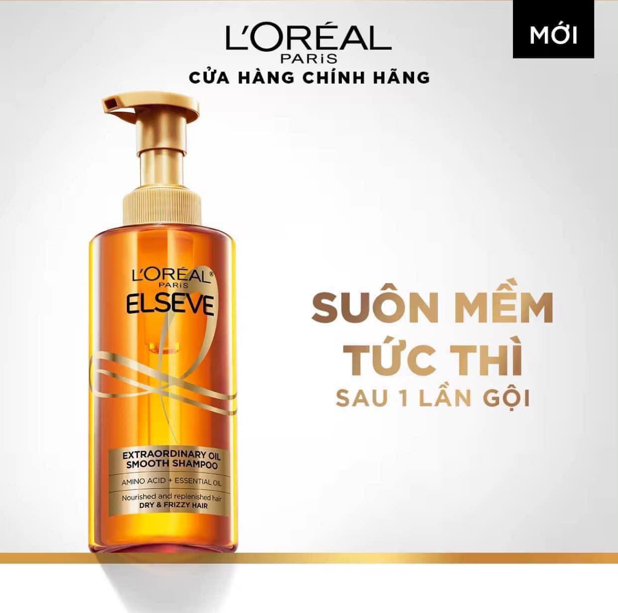Dầu Gội L'OREAL Paris Extraordinary Oil dưỡng ẩm sâu cho tóc khô và xơ rối giúp tóc suôn mượt và ngăn ngừa tóc chẻ ngọn