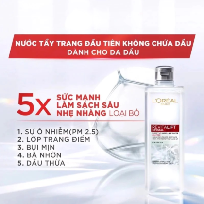 Nước Tẩy Trang L'Oréal Paris Revitalift Crystal Purifying Micellar Water