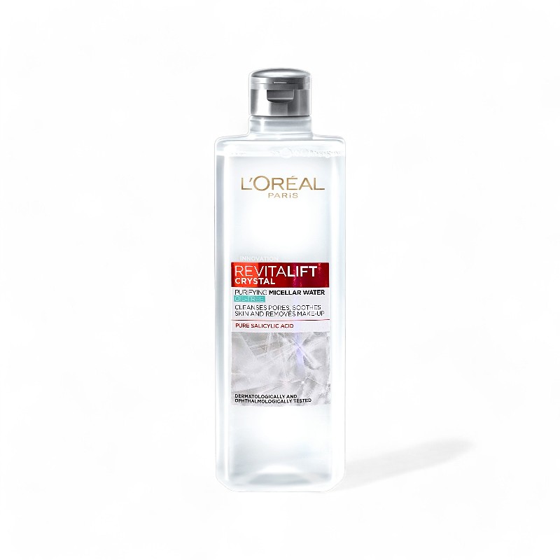 Nước Tẩy Trang L'Oreal Làm Sạch Sâu Cho Da Dầu 400ml Revitalift Crystal Purifying Micellar Water