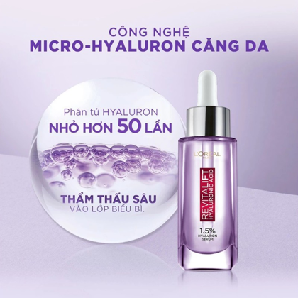 Serum L'Oreal Paris Revitalift Hyaluronic Acid 1.5% Hyaluron Cấp Ẩm Sáng Da 30ml
