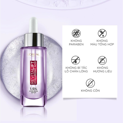 Serum L'Oreal Hyaluronic Acid Cấp Ẩm Sáng Da 30ml mang đến vẻ ngoài rạng rỡ cho bạn