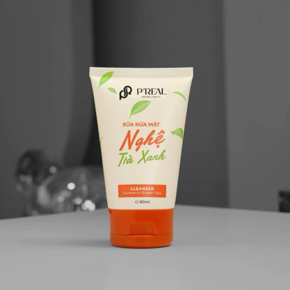 Sữa Rửa Mặt P'Real Sica White Nghệ Trà Xanh Turmeric Green Tea Cleanser 80ml