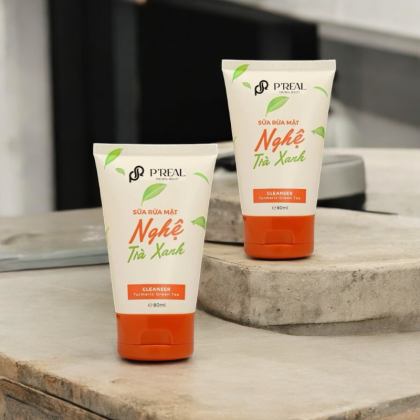 Sữa Rửa Mặt P'Real Sica White Nghệ Trà Xanh Turmeric Green Tea Cleanser 80ml