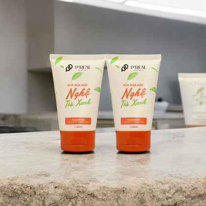 Sữa Rửa Mặt P'Real Sica White Nghệ Trà Xanh Turmeric Green Tea Cleanser 80ml