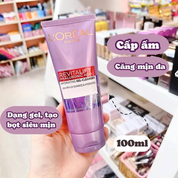 Sữa Rửa Mặt L'oreal Paris Cấp Ẩm Cho Da Revitalift Hyaluronic Acid 100ml