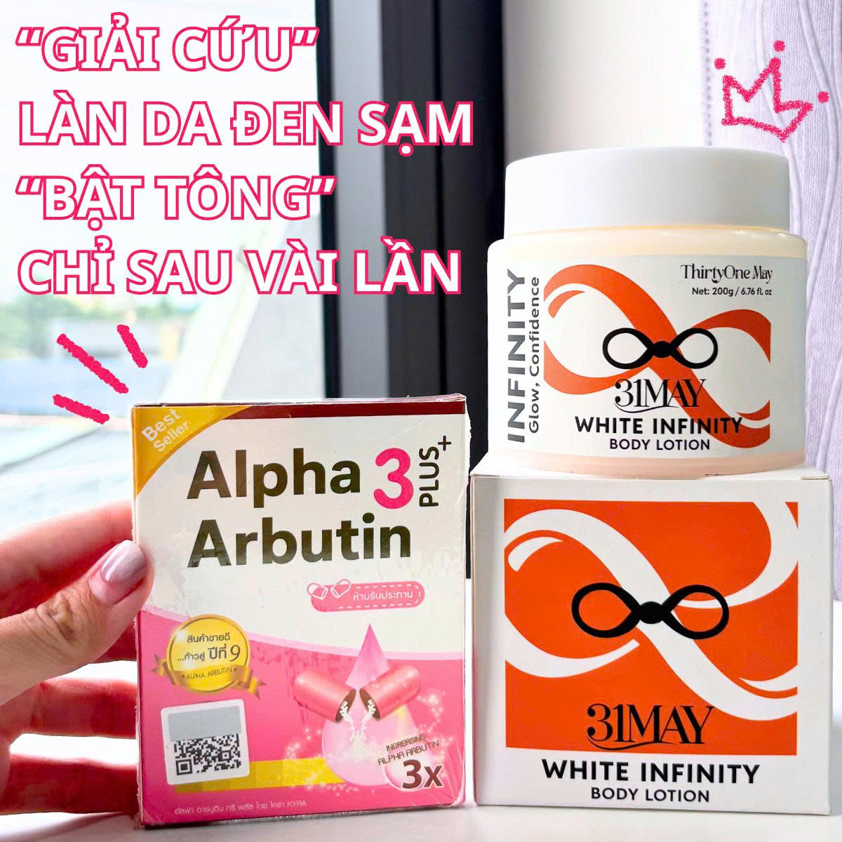 Combo Body Sáng Mịn – Kem Body 31May + Alpha Arbutin