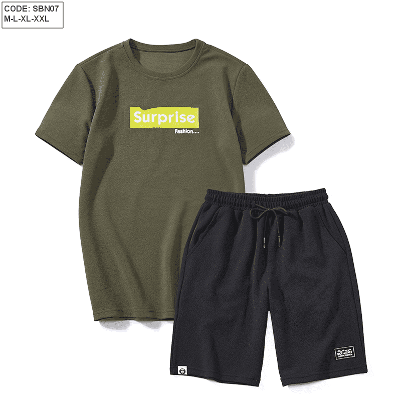 Set bộ đồ quần short nam in chữ Supri Quảng Châu Set bộ đồ quần short nam in chữ Supri Quảng Châu
