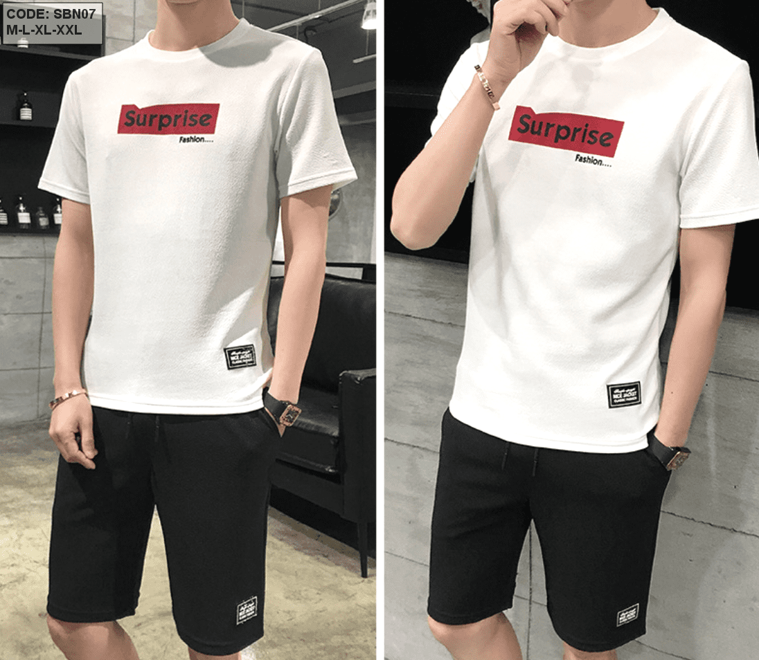 Set bộ đồ quần short nam in chữ Supri Quảng Châu Set bộ đồ quần short nam in chữ Supri Quảng Châu