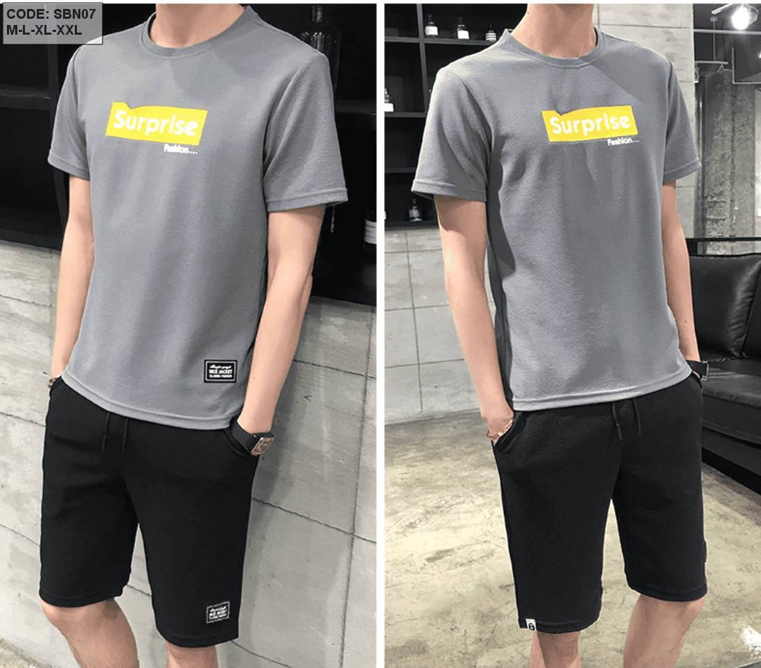 Set bộ đồ quần short nam in chữ Supri Quảng Châu Set bộ đồ quần short nam in chữ Supri Quảng Châu