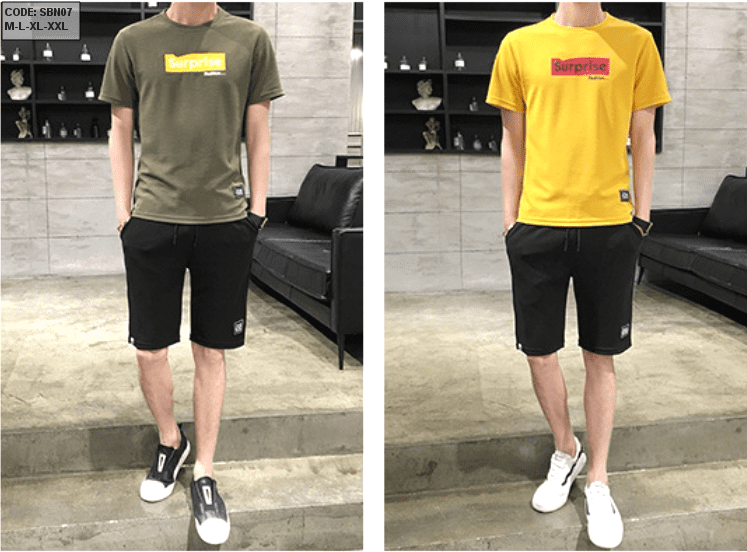 Set bộ đồ quần short nam in chữ Supri Quảng Châu Set bộ đồ quần short nam in chữ Supri Quảng Châu