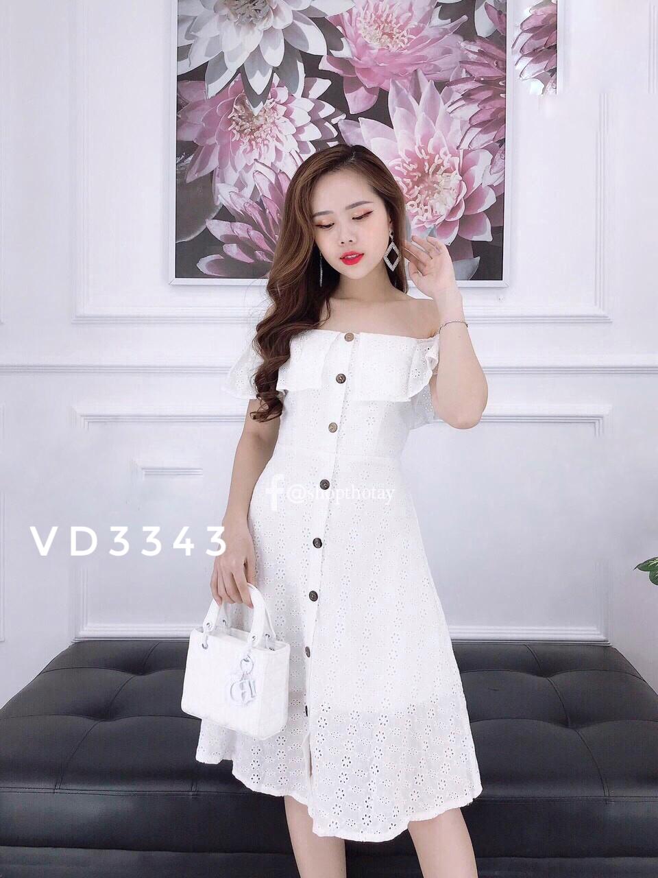 Váy trắng nữ trễ vai, vải ren hoa nổi ( kèm ảnh thật) | Shopee Việt Nam