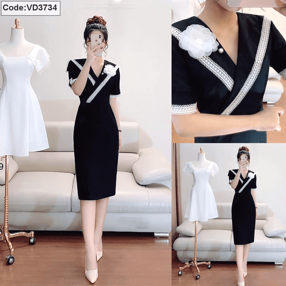 Đầm Cổ Vest Kiểu – Thời Trang Thiết Kế