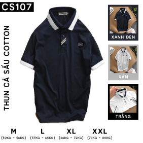 Áo Thun Nam Tay Ngắn Cổ Bẻ Viển Bo - CS107