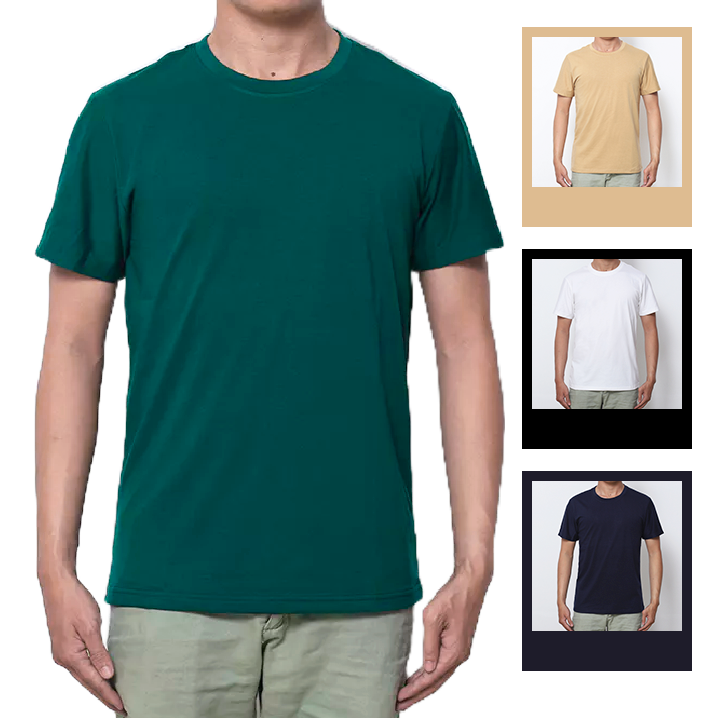 ab422-9.png Áo Thun Nam Cổ Tròn Tay Ngắn Màu Trơn Đơn Giản (Có Size 3XL) - AB422