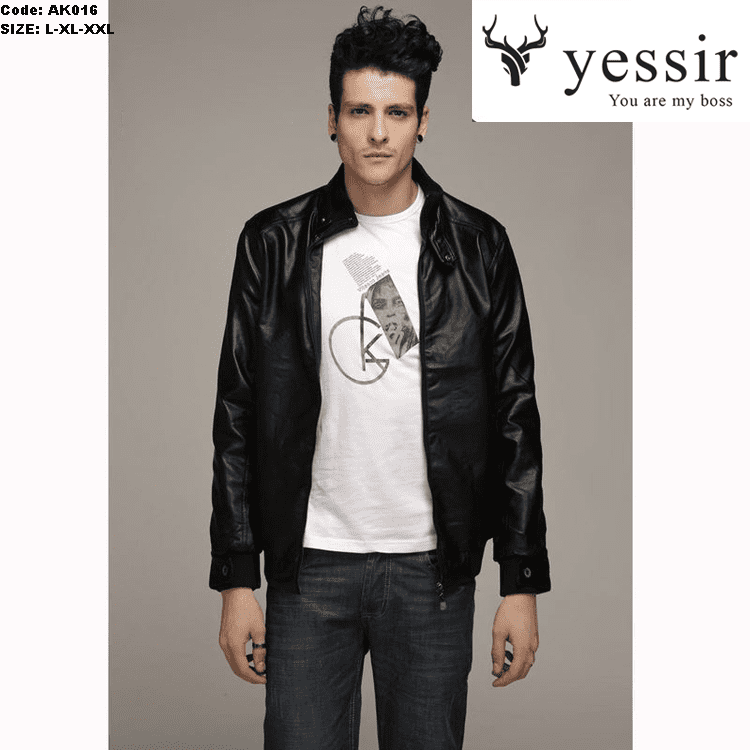 Áo khoác da nam Yessir cao cấp giá sỉ - Kho sỉ quần áo nam VNXK Áo khoác da nam Yessir cao cấp
