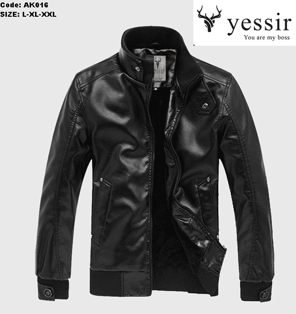 Áo khoác da nam Yessir cao cấp giá sỉ - Kho sỉ quần áo nam VNXK Áo khoác da nam Yessir cao cấp