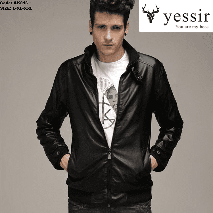 Áo khoác da nam Yessir cao cấp giá sỉ - Kho sỉ quần áo nam VNXK Áo khoác da nam Yessir cao cấp