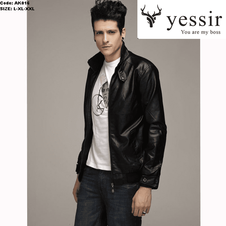 Áo khoác da nam Yessir cao cấp giá sỉ - Kho sỉ quần áo nam VNXK Áo khoác da nam Yessir cao cấp