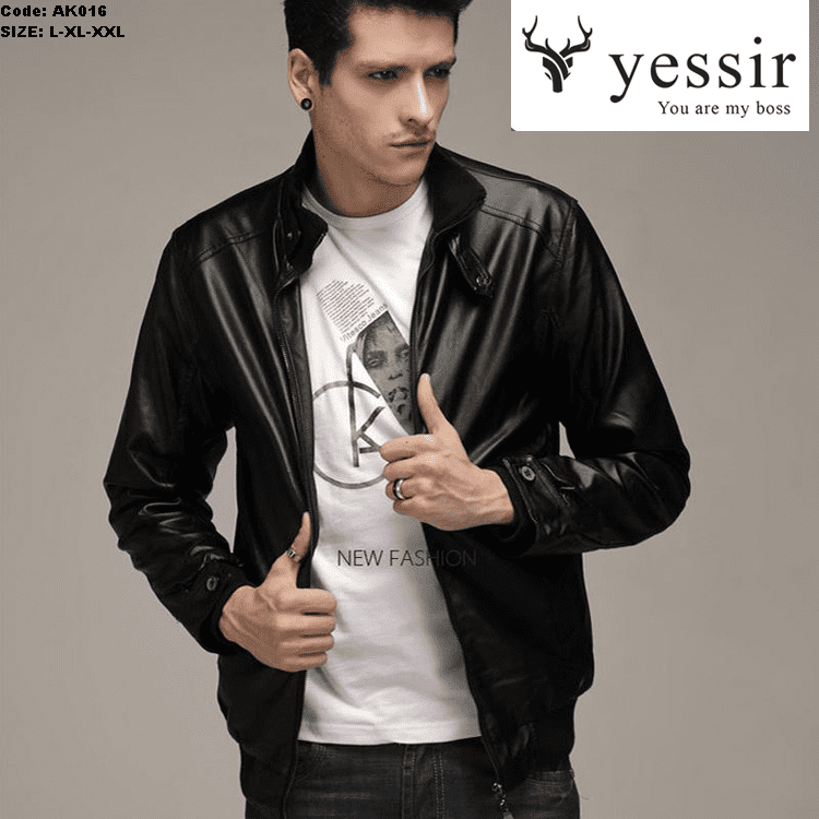 Áo khoác da nam Yessir cao cấp giá sỉ - Kho sỉ quần áo nam VNXK Áo khoác da nam Yessir cao cấp