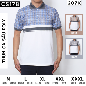 Áo Thun Nam Polo Cá Sấu Có Cổ Phối Sọc (Có Size 3XL) - CS178