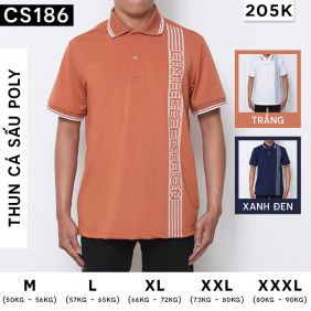 Áo Thun Nam Có Cổ Cá Sấu Poly Phối Họa Tiết Sọc (Có Size 3XL) - CS186