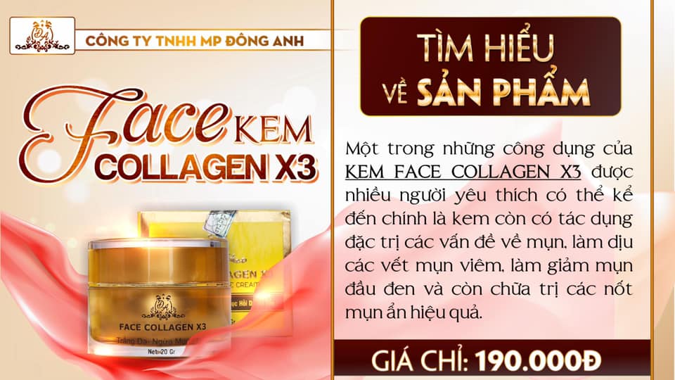 Sỉ kem FACE COLLAGEN X3 mỹ phẩm Đông Anh