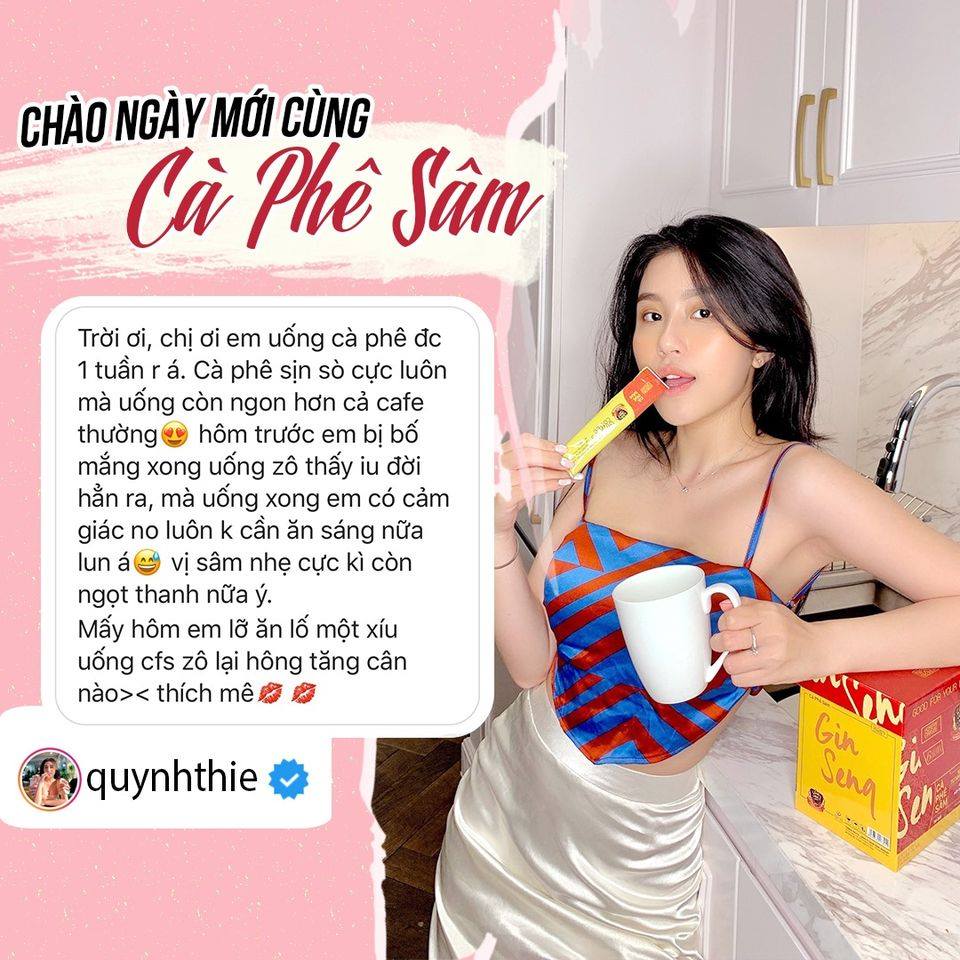 😘 Cảm ơn Quỳnh Thi đã tin tưởng sử dụng Cà Phê Sâm trong suốt thời gian vừa qua ạ!