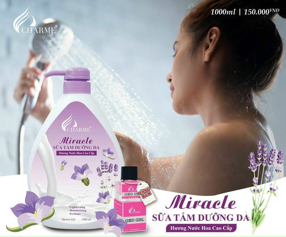 Sữa tắm nước hoa Charme Miracle 1000ml cho nữ chính hãng