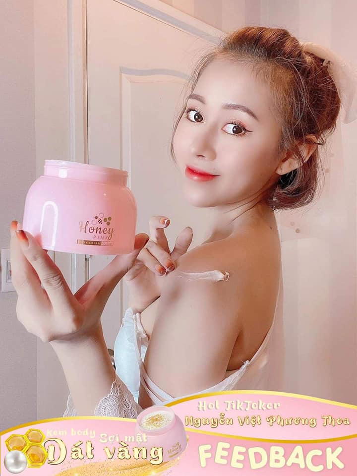 Kem body Honey Pink sợi mật ong dát vàng 24k