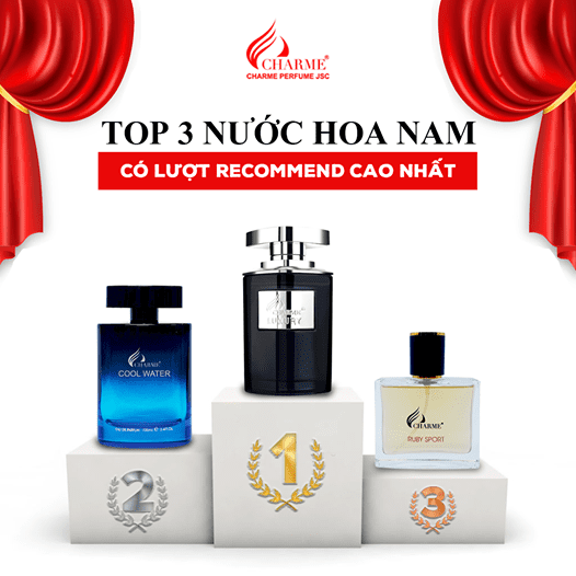 Top 3 nước hoa nam Charme có lượt Recommend cao nhất