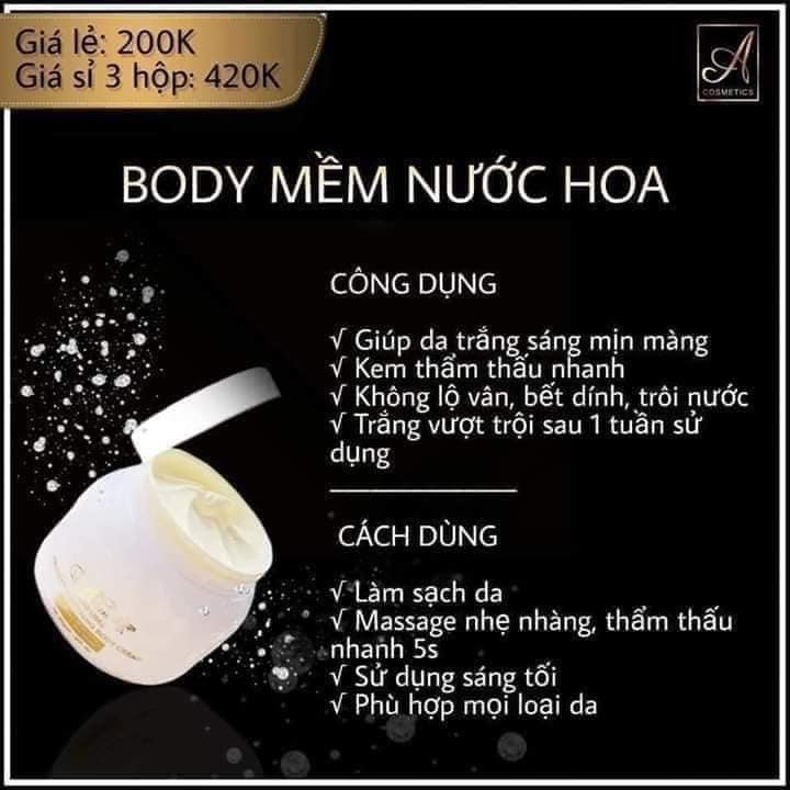 Kem body mềm nước hoa A cosmetics Mỹ phẩm Phương Anh