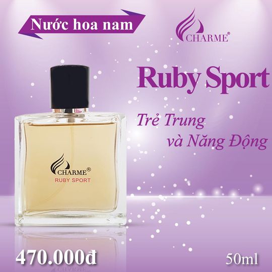 Nước hoa nam Charme Ruby Sport cho chàng trai hay vận động