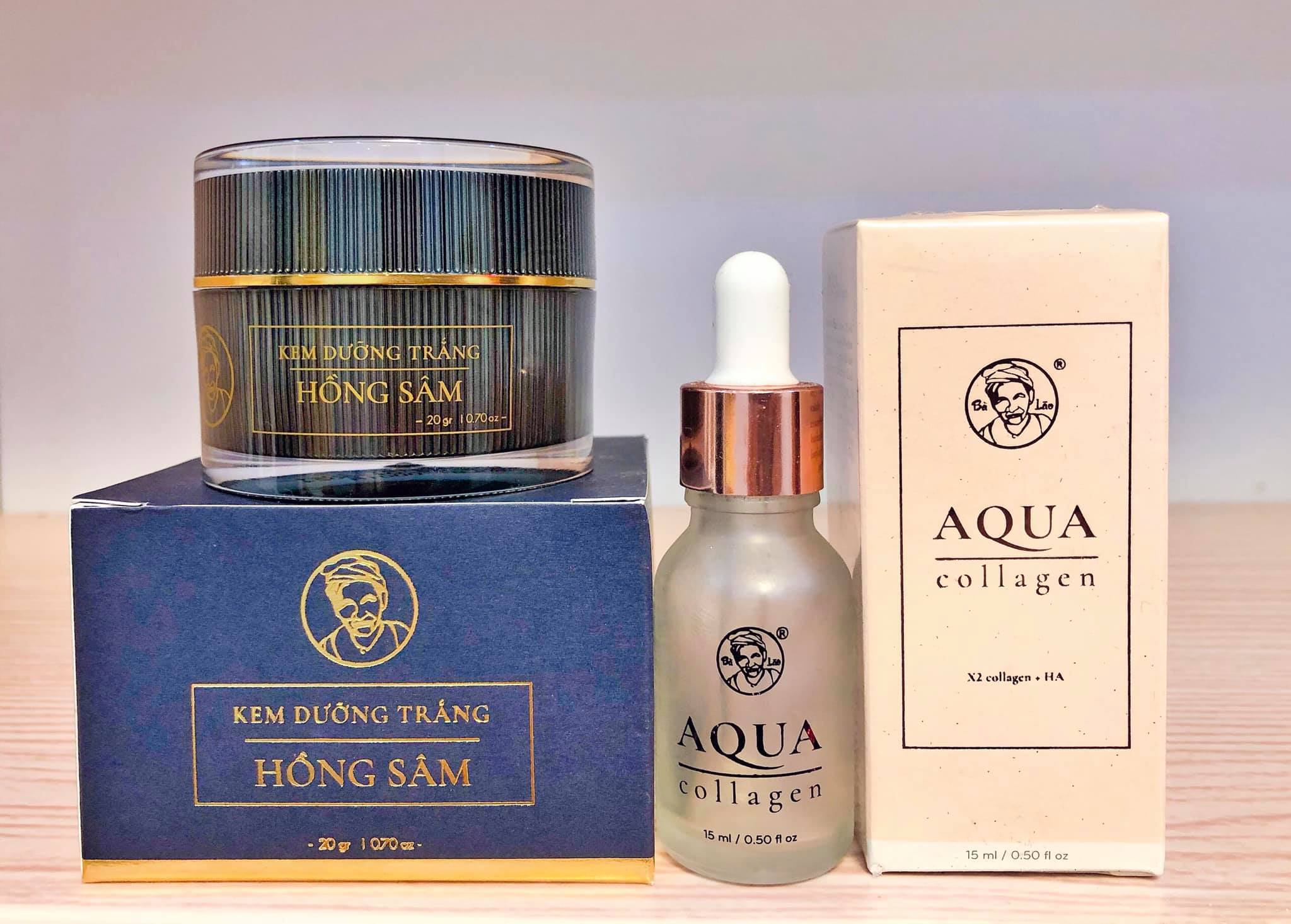 Combo kem hồng sâm bà lão kết hợp Aqua collagen bà lão