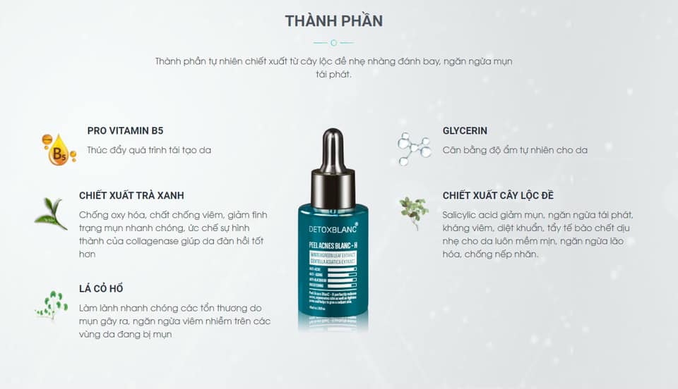 Serum trị mụn lộc đề H hàng chính hãng Detox Blanc