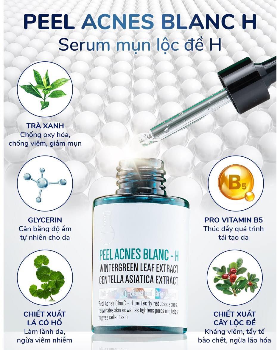 Serum trị mụn lộc đề H hàng chính hãng Detox Blanc