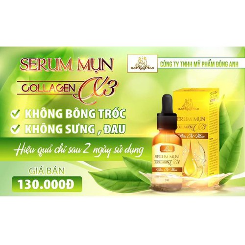 Serum trị mụn Collagen X3 chính hãng Mỹ Phẩm Đông Anh