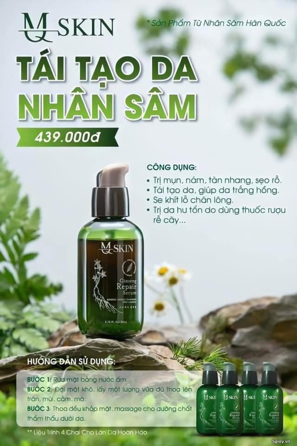 Serum thay da nhân sâm MQ Skin chính hãng